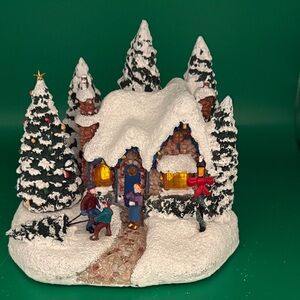 Thomas Kinkade Painter of Light Country Christmas Homecoming Teleflora Cottage